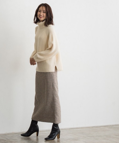 Pierrot（ピエロ）の「ふんわりウォッシャブルタートルニット（ニット/セーター・レディース・アイボリー/モカ/杢グレー・M/L）」の5枚目の写真