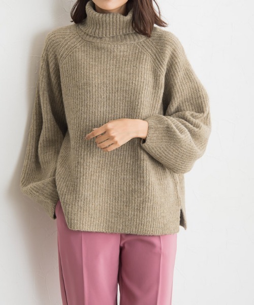Pierrot（ピエロ）の「ふんわりウォッシャブルタートルニット（ニット/セーター・レディース・アイボリー/モカ/杢グレー・M/L）」の15枚目の写真