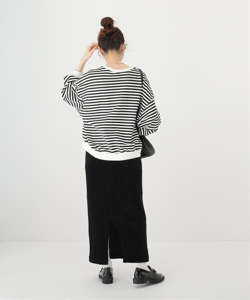 Simplicite(サンプリシテ)の「オーバーボーダーロンT◆(Tシャツ/カットソー・レディース・ブラック/ブラウン/ネイビー・FREE)」の5枚目の写真