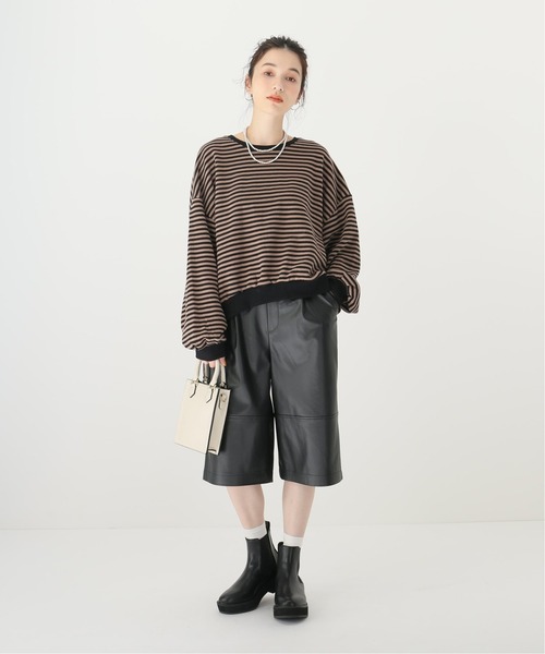 Simplicite(サンプリシテ)の「オーバーボーダーロンT◆(Tシャツ/カットソー・レディース・ブラック/ブラウン/ネイビー・FREE)」の6枚目の写真