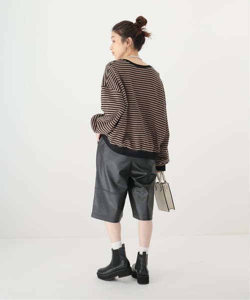 Simplicite(サンプリシテ)の「オーバーボーダーロンT◆(Tシャツ/カットソー・レディース・ブラック/ブラウン/ネイビー・FREE)」の7枚目の写真