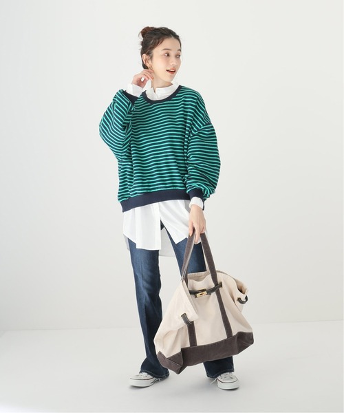 Simplicite(サンプリシテ)の「オーバーボーダーロンT◆(Tシャツ/カットソー・レディース・ブラック/ブラウン/ネイビー・FREE)」の8枚目の写真