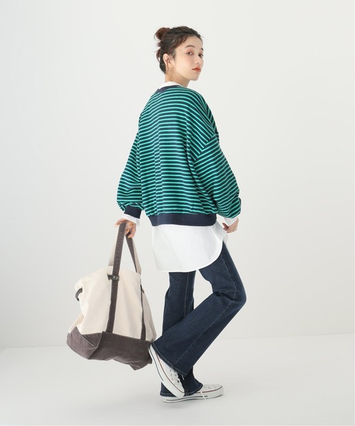 Simplicite(サンプリシテ)の「オーバーボーダーロンT◆(Tシャツ/カットソー・レディース・ブラック/ブラウン/ネイビー・FREE)」の9枚目の写真