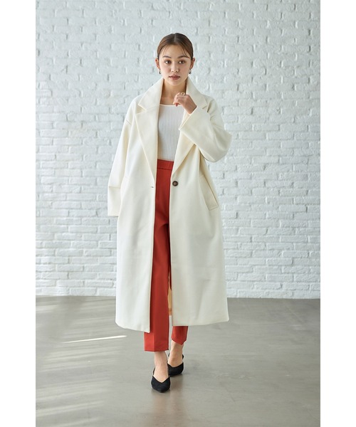 ニットモッサ袖タックチェスターコート（チェスターコート