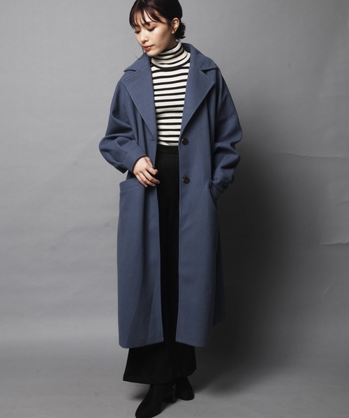 ARCANUM DESIGN（アルカナムデザイン）の「WEB限定 ARL ボリュームスリーブラグランコート（ステンカラーコート・レディース・ブラック/ブルー/アイボリー/モカ・FREE）」の7枚目の写真