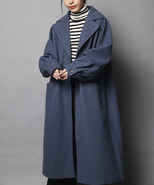 ARCANUM DESIGN（アルカナムデザイン）の「WEB限定 ARL ボリュームスリーブラグランコート（ステンカラーコート・レディース・ブラック/ブルー/アイボリー/モカ・FREE）」の13枚目の写真