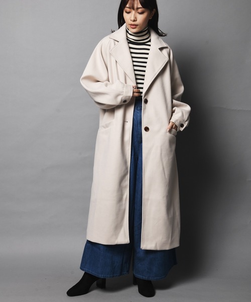 ARCANUM DESIGN（アルカナムデザイン）の「WEB限定 ARL ボリュームスリーブラグランコート（ステンカラーコート・レディース・ブラック/ブルー/アイボリー/モカ・FREE）」の21枚目の写真