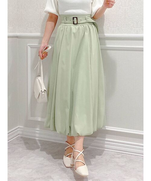dazzlin（ダズリン）の「レディバルーンロングスカート（スカート・レディース・ベージュ/グリーン・FREE）」の3枚目の写真