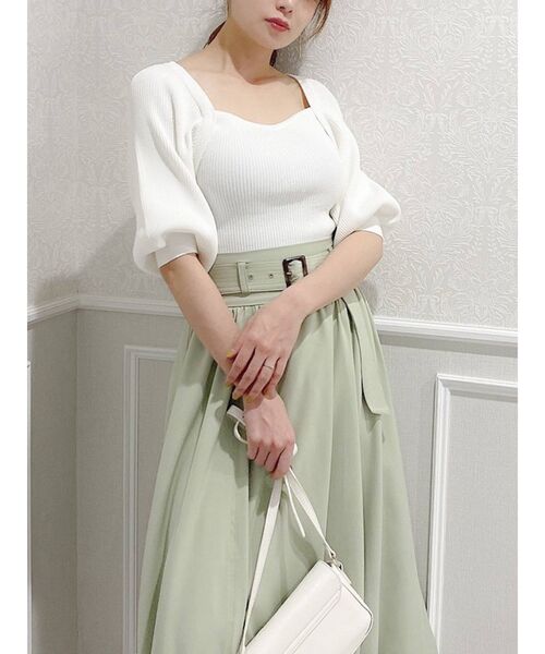 dazzlin（ダズリン）の「レディバルーンロングスカート（スカート・レディース・ベージュ/グリーン・FREE）」の6枚目の写真