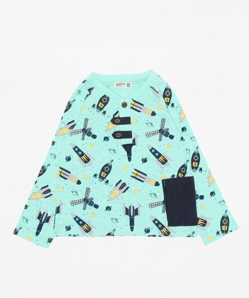 RAGMART(ラグマート)の「総柄ロケットプリントロングスリーブTシャツ(Tシャツ/カットソー・キッズ・グリーン/オフホワイト・110cm/120cm/130cm/100cm)」の5枚目の写真