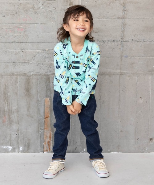 RAGMART(ラグマート)の「総柄ロケットプリントロングスリーブTシャツ(Tシャツ/カットソー・キッズ・グリーン/オフホワイト・110cm/120cm/130cm/100cm)」の7枚目の写真