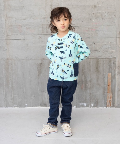 RAGMART(ラグマート)の「総柄ロケットプリントロングスリーブTシャツ(Tシャツ/カットソー・キッズ・グリーン/オフホワイト・110cm/120cm/130cm/100cm)」の6枚目の写真