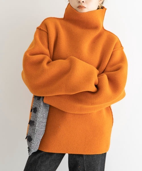 MAISON EUREKA(メゾンエウレカ)の「MAISON EUREKA COMPRESSED VOLUME SWEATER(ニット/セーター・レディース・オレンジ/ブラック・SMALL)」の15枚目の写真