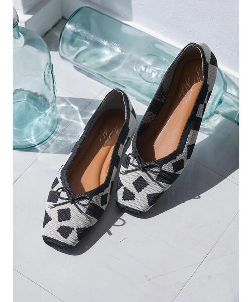 AMERICAN HOLIC（アメリカンホリック）の「3Dニットバレエシューズ（パンプス・レディース・その他1/グリーン/レオパード/ブラック・M/L/S）」の4枚目の写真