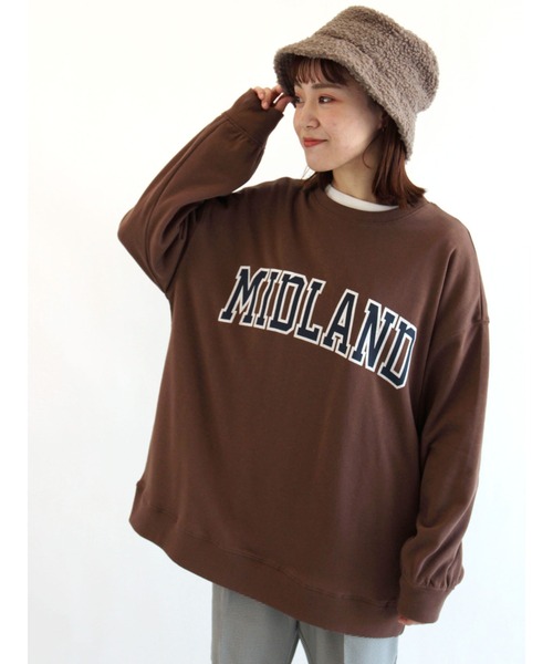 ehka sopo（エヘカソポ）の「カレッジロゴビッグスウェット（スウェット・レディース・オフホワイト/グレー/ネイビー/ブラウン・ﾌﾘ-）」の3枚目の写真