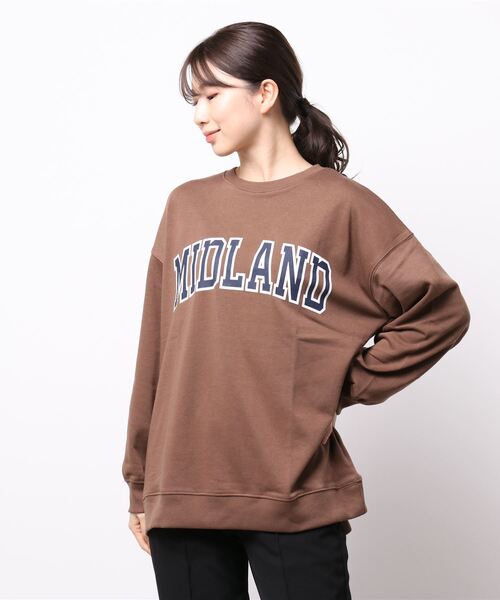 ehka sopo（エヘカソポ）の「カレッジロゴビッグスウェット（スウェット・レディース・オフホワイト/グレー/ネイビー/ブラウン・ﾌﾘ-）」の16枚目の写真