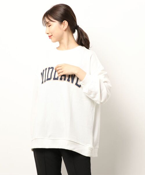 ehka sopo（エヘカソポ）の「カレッジロゴビッグスウェット（スウェット・レディース・オフホワイト/グレー/ネイビー/ブラウン・ﾌﾘ-）」の18枚目の写真