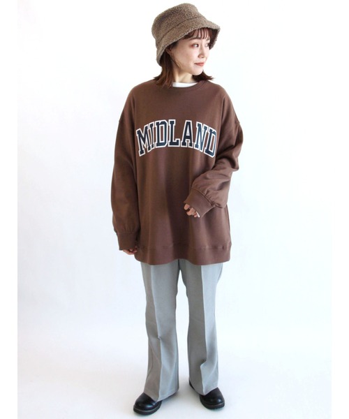 ehka sopo（エヘカソポ）の「カレッジロゴビッグスウェット（スウェット・レディース・オフホワイト/グレー/ネイビー/ブラウン・ﾌﾘ-）」の7枚目の写真