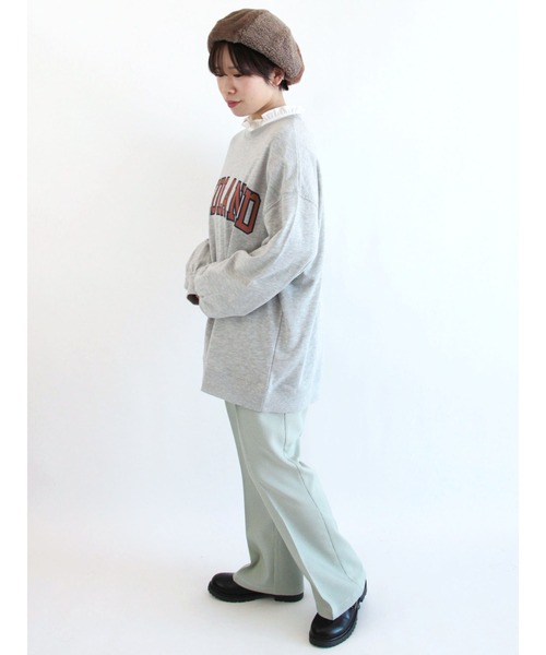 ehka sopo（エヘカソポ）の「カレッジロゴビッグスウェット（スウェット・レディース・オフホワイト/グレー/ネイビー/ブラウン・ﾌﾘ-）」の11枚目の写真
