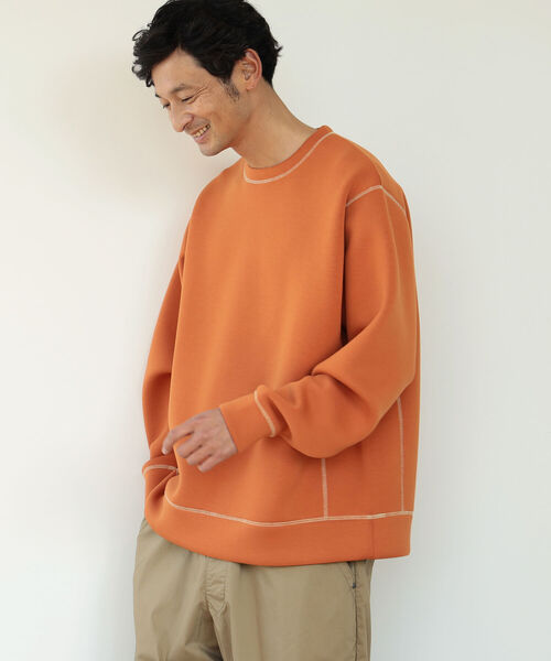 B:MING by BEAMS(ビーミングバイビームス)の「B:MING by BEAMS / ライトポンチ カラーステッチ クルーネック スウェットシャツ(スウェット・メンズ・オレンジ/ブルー/グリーン/ホワイト系その他5・SMALL/MEDIUM/LARGE/X-LARGE)」の4枚目の写真