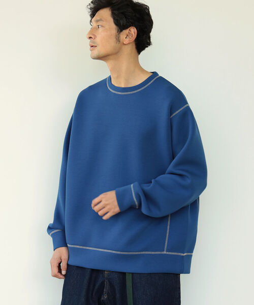 B:MING by BEAMS(ビーミングバイビームス)の「B:MING by BEAMS / ライトポンチ カラーステッチ クルーネック スウェットシャツ(スウェット・メンズ・オレンジ/ブルー/グリーン/ホワイト系その他5・SMALL/MEDIUM/LARGE/X-LARGE)」の3枚目の写真