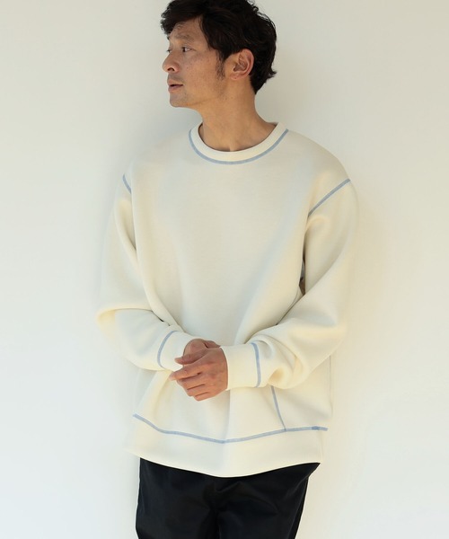 B:MING by BEAMS(ビーミングバイビームス)の「B:MING by BEAMS / ライトポンチ カラーステッチ クルーネック スウェットシャツ(スウェット・メンズ・オレンジ/ブルー/グリーン/ホワイト系その他5・SMALL/MEDIUM/LARGE/X-LARGE)」の2枚目の写真
