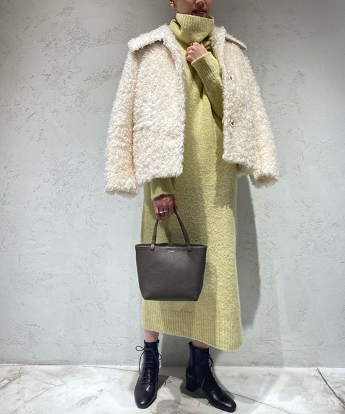 Estnation リブパフスリーブワンピース Estnation リブパフスリーブワンピース