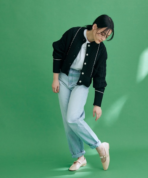 ADAM ET ROPE'（アダムエロペ）の「【WEB限定】メリージェーンフラット（パンプス・レディース・ブラック/オフホワイト・23.5cm/24.5cm/23.0cm/24.0cm）」の4枚目の写真