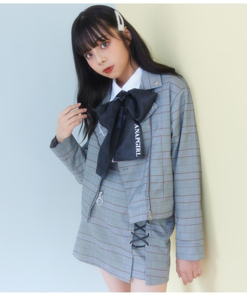 ANAP GiRL(アナップガール)の「2パターンリボン付シャツ【卒服】(シャツ/ブラウス・キッズ・ホワイト・MEDIUM)」の2枚目の写真