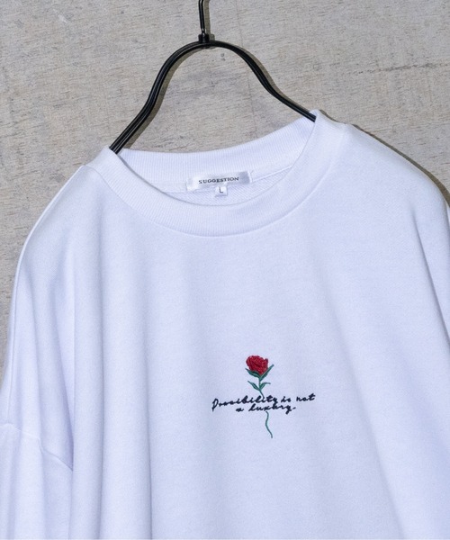 JOHN'S CLOSET（ジョンズクローゼット）の「【13】フラワー刺繍トレーナー（スウェット・メンズ・ブラック/ホワイト/ブラック系その他/ホワイト系その他・MEDIUM/LARGE）」の13枚目の写真