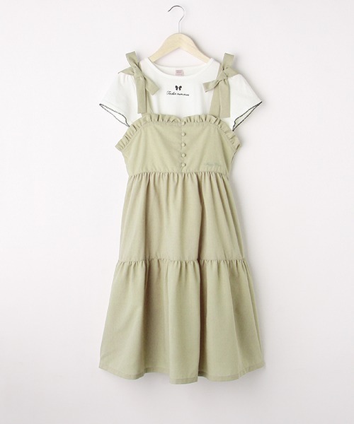 セール 肩リボンワンピース 半袖tシャツセット アンサンブル Mezzo Piano Junior メゾピアノジュニア のファッション通販 Zozotown