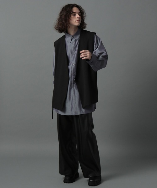 HARE(ハレ)の「シャイニーロングシャツ(HARE)(シャツ/ブラウス・メンズ・ブラック/ピンク/ブルー・SMALL/MEDIUM)」の6枚目の写真