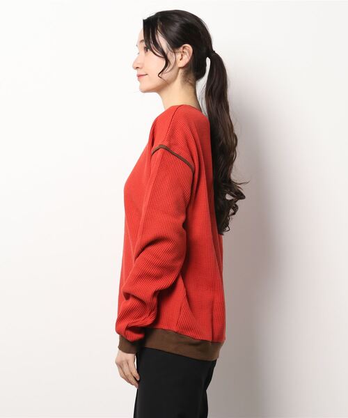 TINA：JOJUN（ティーナジョジュン）の「ユニセックス ワッフルカットソー TINA：JOJUN（Tシャツ/カットソー・レディース・ダークオレンジ/ブラウン・M）」の14枚目の写真