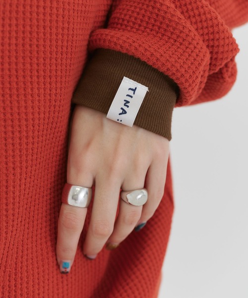 TINA：JOJUN（ティーナジョジュン）の「ユニセックス ワッフルカットソー TINA：JOJUN（Tシャツ/カットソー・レディース・ダークオレンジ/ブラウン・M）」の12枚目の写真