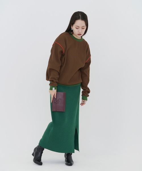 TINA：JOJUN（ティーナジョジュン）の「ユニセックス ワッフルカットソー TINA：JOJUN（Tシャツ/カットソー・レディース・ダークオレンジ/ブラウン・M）」の20枚目の写真