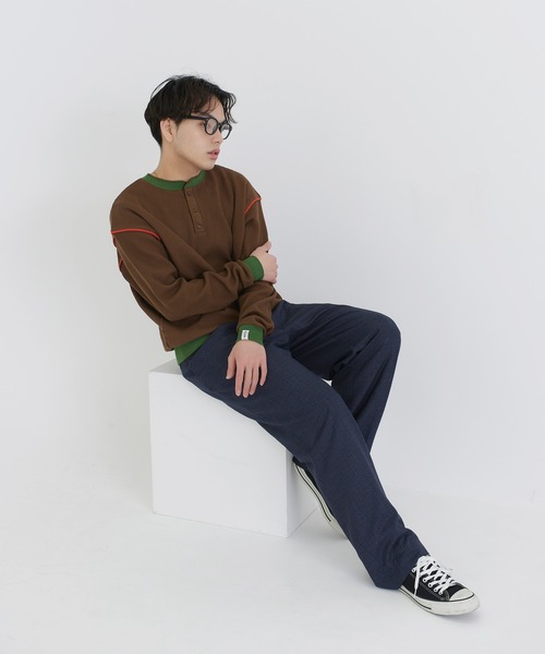 TINA：JOJUN（ティーナジョジュン）の「ユニセックス ワッフルカットソー TINA：JOJUN（Tシャツ/カットソー・レディース・ダークオレンジ/ブラウン・M）」の6枚目の写真