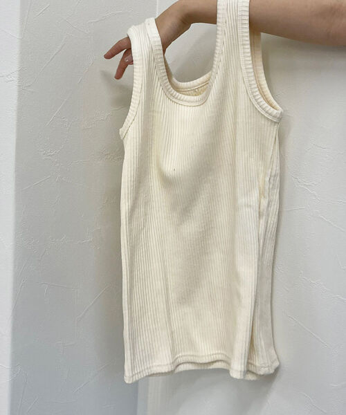fredy emue（フレディエミュ）の「リブタンクトップ（タンクトップ・レディース・アイボリー/ブラック/オレンジ・38）」の4枚目の写真