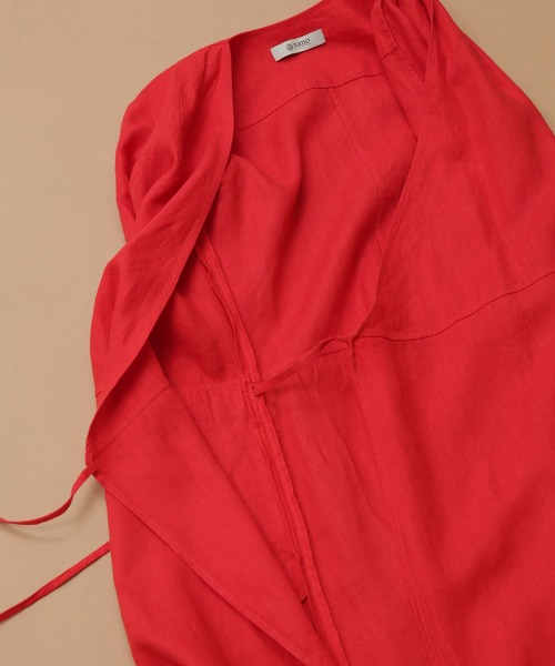 リネンカシュクールワンピース半袖