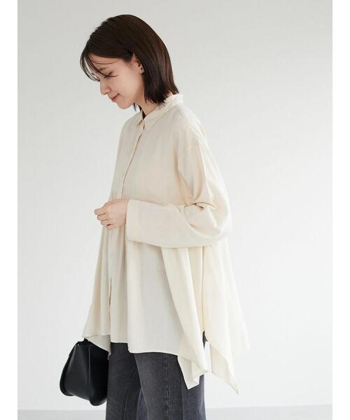 Green Parks(グリーンパークス)の「シャーリングイレヘムチュニック(シャツ/ブラウス・レディース・オフホワイト/ミント・FREE)」の8枚目の写真