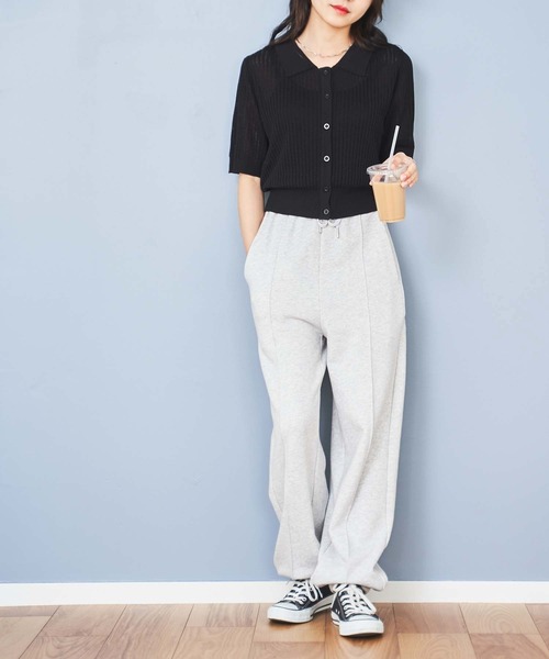 WEGO(ウィゴー)の「WEGO/襟付メッシュカーデ(カーディガン/ボレロ・レディース・ライム/ライトパープル/ホワイト/ブラック・FREE)」の10枚目の写真