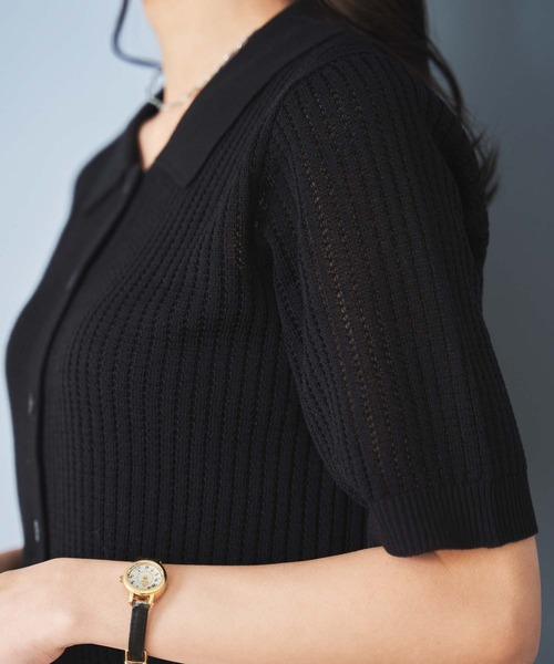 WEGO(ウィゴー)の「WEGO/襟付メッシュカーデ(カーディガン/ボレロ・レディース・ライム/ライトパープル/ホワイト/ブラック・FREE)」の14枚目の写真