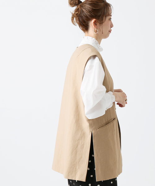 B.C STOCK(ベーセーストック)の「スタンドフリルブラウス(シャツ/ブラウス・レディース・ホワイト/ピンク/ブルー/グリーン・FREE)」の8枚目の写真