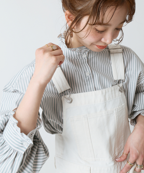 B.C STOCK(ベーセーストック)の「スタンドフリルブラウス(シャツ/ブラウス・レディース・ホワイト/ピンク/ブルー/グリーン・FREE)」の12枚目の写真