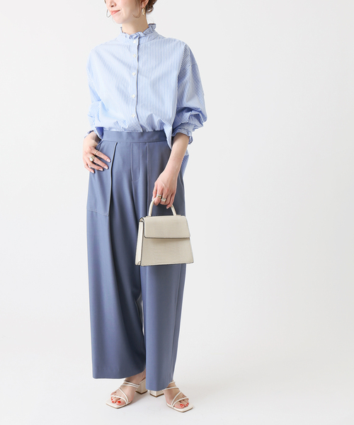 B.C STOCK(ベーセーストック)の「スタンドフリルブラウス(シャツ/ブラウス・レディース・ホワイト/ピンク/ブルー/グリーン・FREE)」の13枚目の写真