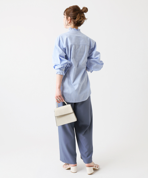 B.C STOCK(ベーセーストック)の「スタンドフリルブラウス(シャツ/ブラウス・レディース・ホワイト/ピンク/ブルー/グリーン・FREE)」の15枚目の写真