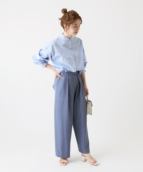 B.C STOCK(ベーセーストック)の「スタンドフリルブラウス(シャツ/ブラウス・レディース・ホワイト/ピンク/ブルー/グリーン・FREE)」の16枚目の写真