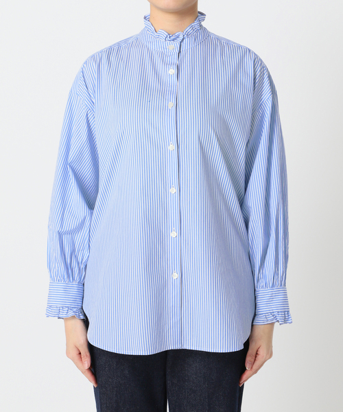 B.C STOCK(ベーセーストック)の「スタンドフリルブラウス(シャツ/ブラウス・レディース・ホワイト/ピンク/ブルー/グリーン・FREE)」の21枚目の写真