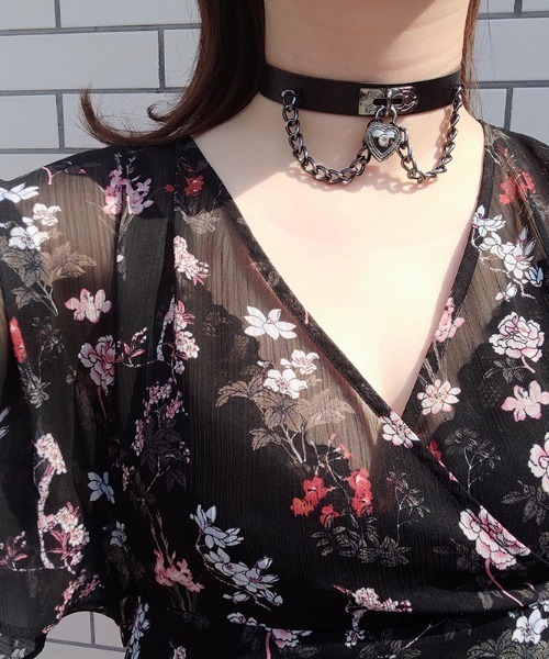 NOVESSEL（ノベセル）の「A'GEM/9 × .kom『NOVESSEL/ノベセル』ハートチェーンチョーカー（チョーカー・レディース・ブラック・FREE）」の2枚目の写真