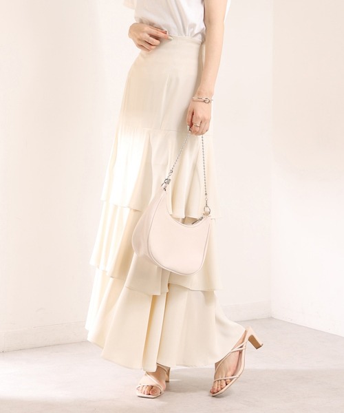 one after another NICE CLAUP（ワンアフターアナザーナイスクラップ）の「ティアードロングスカート（スカート・レディース・アイボリー/モカ/ブラウン系その他・FREE）」の2枚目の写真