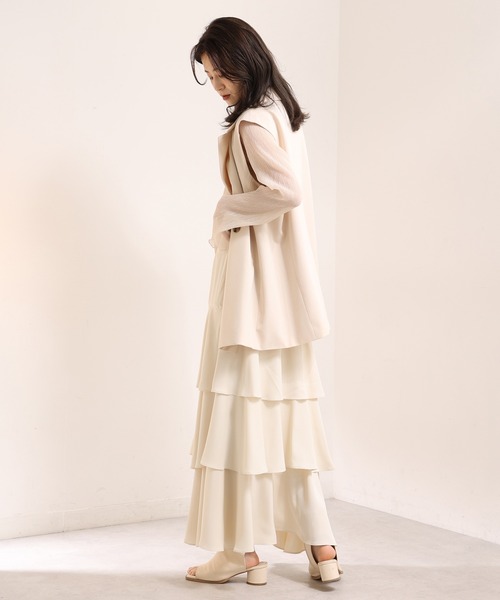 one after another NICE CLAUP（ワンアフターアナザーナイスクラップ）の「ティアードロングスカート（スカート・レディース・アイボリー/モカ/ブラウン系その他・FREE）」の12枚目の写真